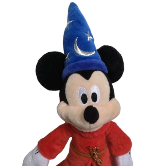 Disney Mickey Mouse Sorcerers Apprentice Plush Stuffed Toy 11" Fantasia Wizard - Picture 2 of 5